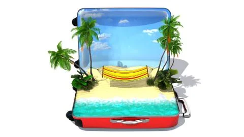 Open baggage, vacation concept Stockillustratie