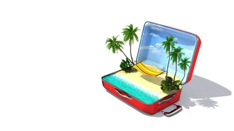 Open baggage, vacation concept Stock Illustration
