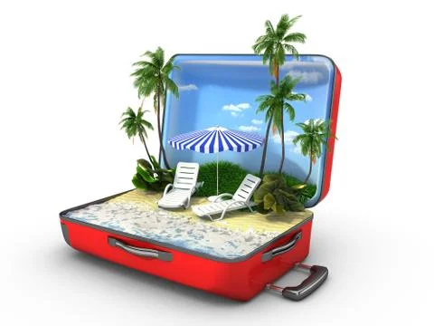 Open baggage, vacation concept Stockillustratie