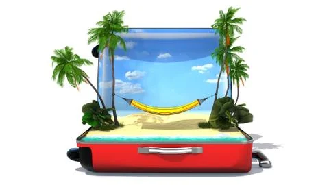 Open baggage, vacation concept Stock Illustration