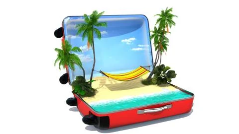 Open baggage, vacation concept Stockillustratie