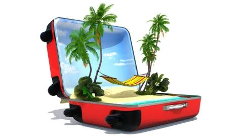Open baggage, vacation concept Stock Illustration