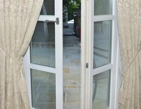 Open balcony window Stock Photos