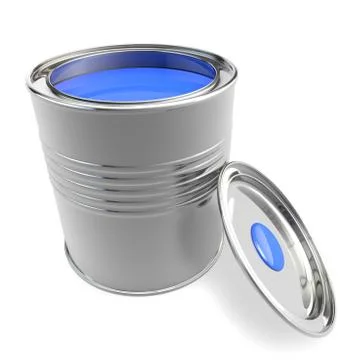 Open a bank with blue paint Stock Illustration