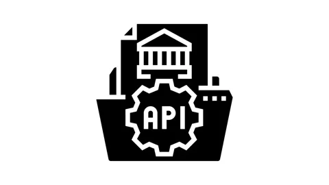 Open banking api fintech glyph icon animation Stock Footage 326142753