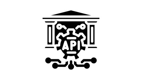 Open banking api fintech glyph icon animation Stock Footage 326729751