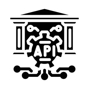 Open banking api fintech glyph icon vector illustration 스톡 일러스트