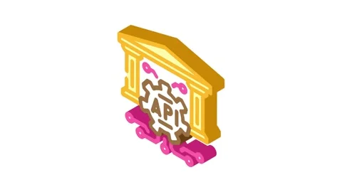 Open banking api fintech isometric icon animation Stock Footage 327275792