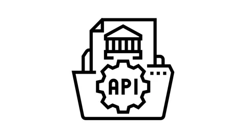 Open banking api fintech line icon animation Stock Footage 326123622