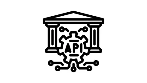 Open banking api fintech line icon animation Stock Footage 326748461