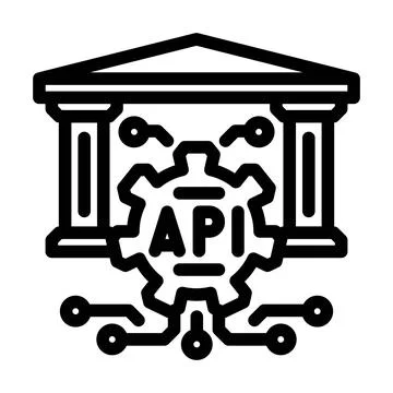 Open banking api fintech line icon vector illustration Stock Illustration