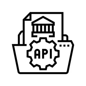 Open banking api fintech line icon vector illustration Stockillustratie