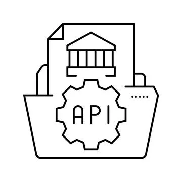 Open banking api fintech line icon vector illustration 스톡 일러스트