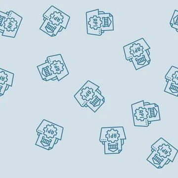 Open banking api fintech line seamless pattern 스톡 일러스트