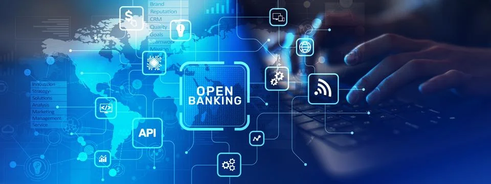 Open Banking API Platform for Financial Services Integration and Digital Ba.. Fotos de archivo