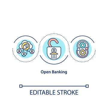 Open banking concept icon Illustrazione stock