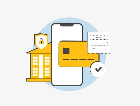 Open banking payments enable secure transactions on mobile devices, improving Illustrazione stock