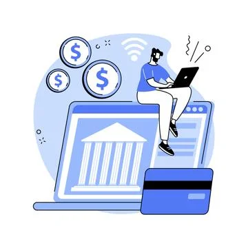 Open banking platform abstract concept vector illustration. Illustrazione stock