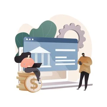 Open banking platform abstract concept vector illustration. Stock Illustration