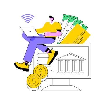 Open banking platform abstract concept vector illustration. Stock Illustration