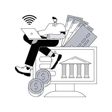 Open banking platform abstract concept vector illustration. Stock Illustration