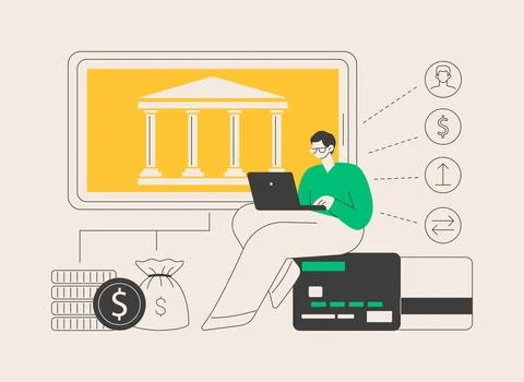 Open banking platform abstract concept vector illustration. Stock Illustration