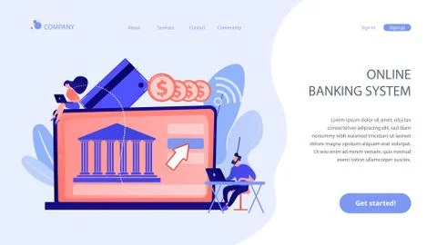 Open banking platform concept landing page. Stock Illustration
