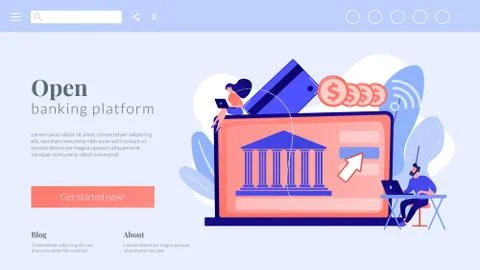 Open banking platform concept landing page. Stock Illustration
