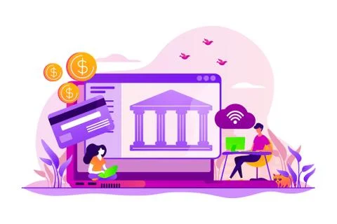 Open banking platform concept vector illustration Stock Illustration