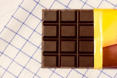 Open bar of chocolate Stock Photos