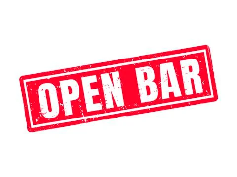 Open bar red stamp style Stock Illustration