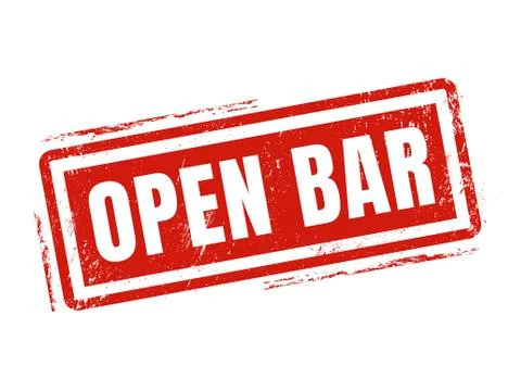 Open bar red stamp style Illustrazione stock