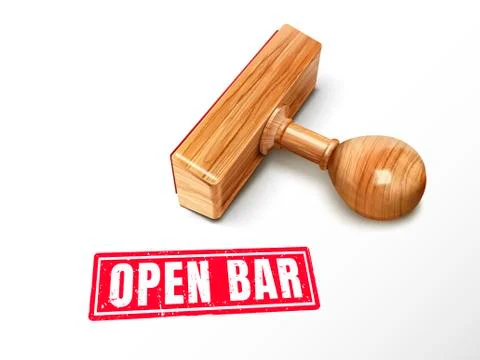 Open bar text and stamp Stock Illustration