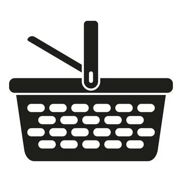 Open basket icon simple vector. Wicker food 스톡 일러스트
