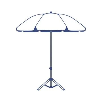 An open beach umbrella isolated on a white background. 스톡 일러스트