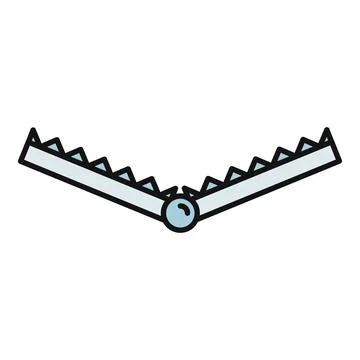 Open bear trap icon representing danger and risk Stock Illustration