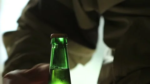 Open beer bottle. Stock Footage 8833252
