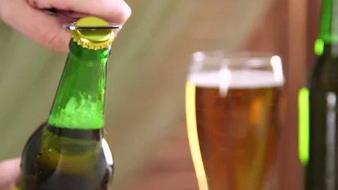 Open a beer bottle Stock Footage 88494240
