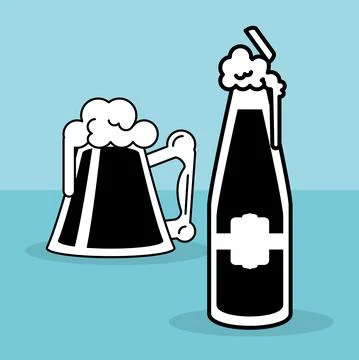 Open beer bottle Stock Illustration