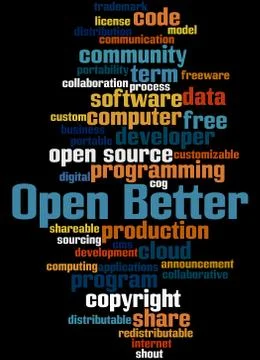 Open Better, word cloud concept Illustrazione stock
