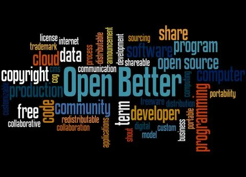 Open Better, word cloud concept Stock Illustration