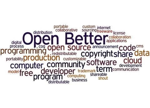 Open Better, word cloud concept Illustrazione stock