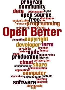 Open Better, word cloud concept Illustrazione stock