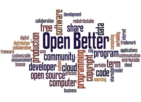 Open Better, word cloud concept イラスト素材