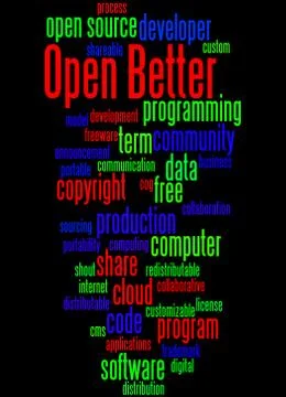 Open Better, word cloud concept Illustrazione stock