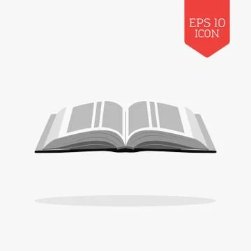Open bible icon. Flat design gray color symbol. Modern UI web navigation, sig Stock Illustration