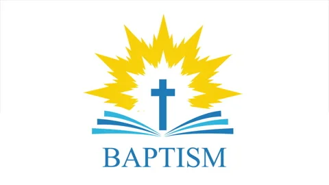 Open bible logo on the background of the cross and the flame of the Spirit Vidéo 146474962