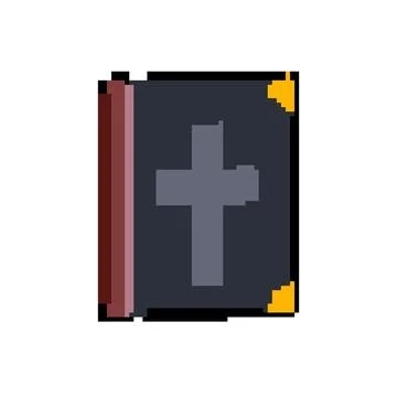 Open bible pixel art vector illustration Stock Illustration