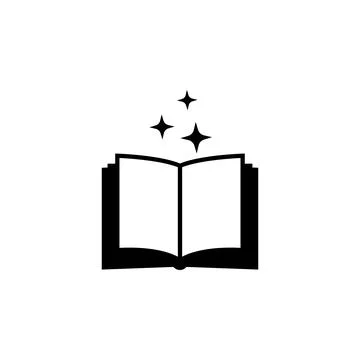Open Big Book, Encyclopedia or Bible Solid Flat Vector Icon Isolated on White Illustrazione stock