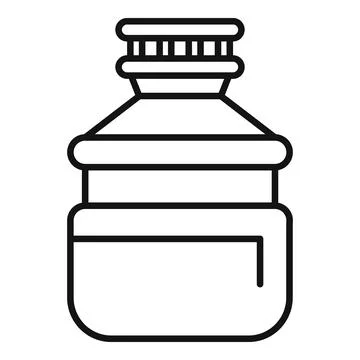 Open big bottle with handle icon, outline style Illustration